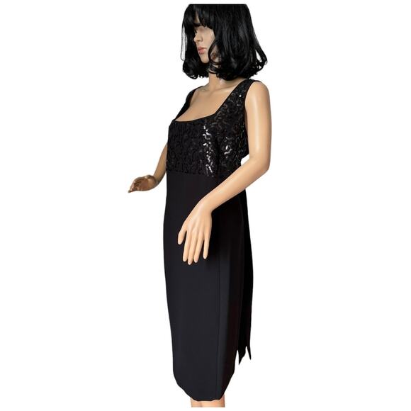 Tahari Arthur S. Levine Black Sequin Sleeveless Square Neckline dress size 20W - Picture 10 of 12